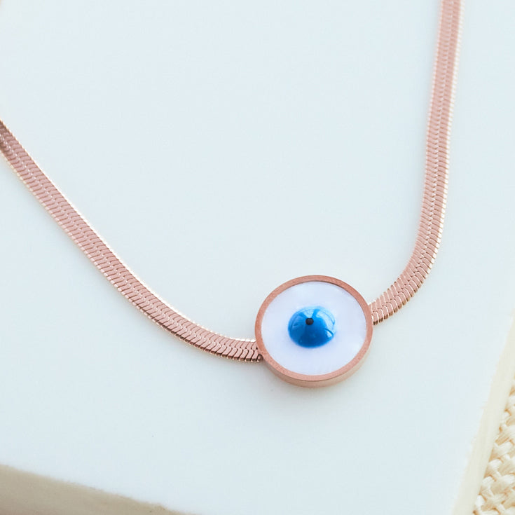 Evil Eye Snake Chain Necklace