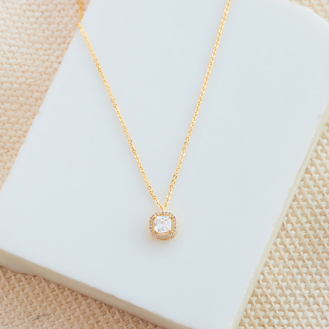 Square Diamond Necklace Gift Set