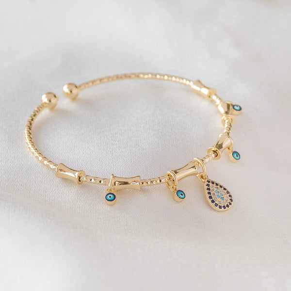 Pear Studded Charm Bangle