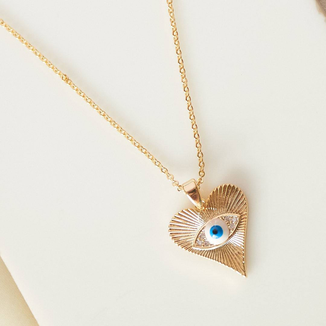 Heart Evil Eye Necklace