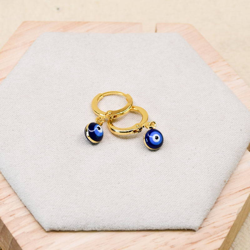 Tiny Evil Eye Dangling Hoops