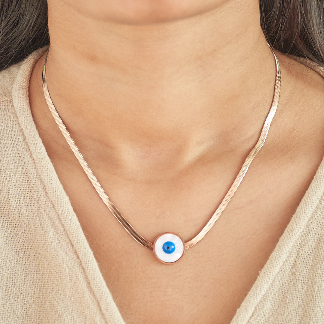 Evil Eye Snake Chain Necklace