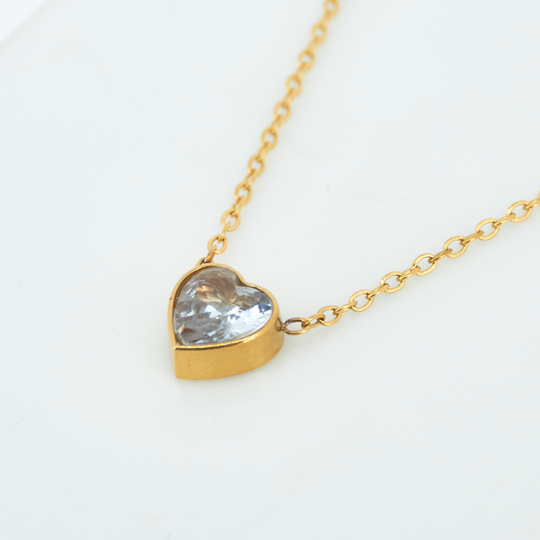 Diamond Heart Necklace  Gift Set