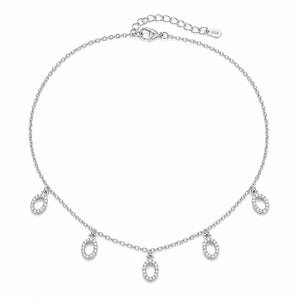 Dainty Drops 925 Sterling Silver Choker Necklace