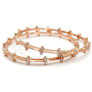Diamond Crest Bangles | Gold Plated | Anti-tarnish