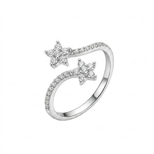 Diamond Flower Trail 925 Sterling Silver Ring