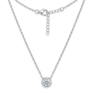Diamond Halo 925 Sterling Silver Necklace