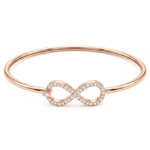 Diamond Infinity Bangle | Gold Plated | Open-Top Bangle | Anti-tarnish