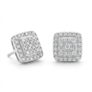 Diamond Manor Stud 925 Sterling Silver Earrings