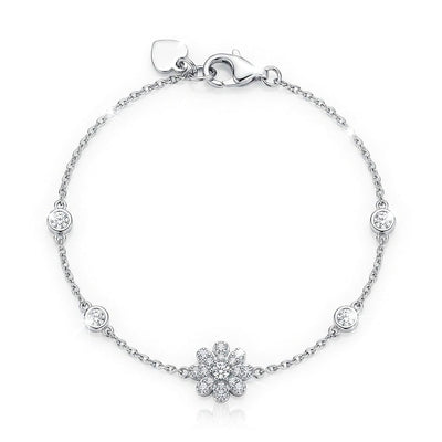 Diamond Petal 925 Sterling Silver Bracelet