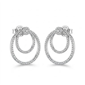 Double Orbit Statement 925 Sterling Silver Earrings