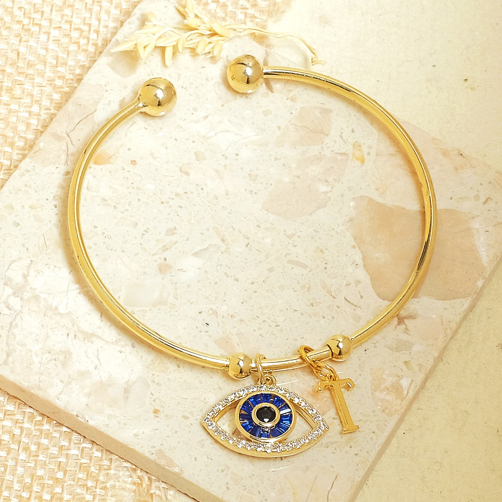 Personalized Initial Evil Eye Bracelet + Gift Box