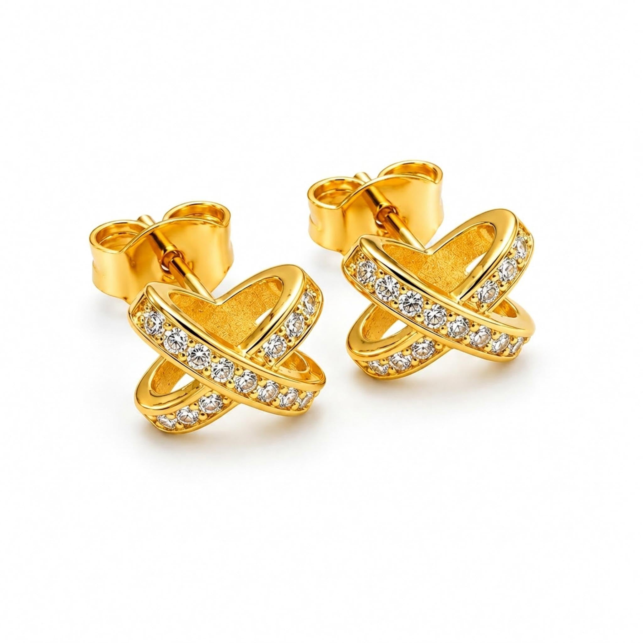 Crossover Stud 925 Sterling Silver Earrings