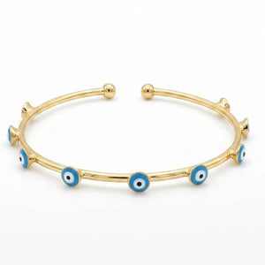 Elara Evil Eye Cuff Bangle | Anti-tarnish  | Adjustable