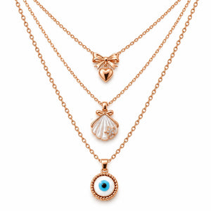 Evil Eye Beach Stack | Anti-tarnish  | Gold-plated