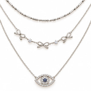 Evil Eye Bow Stack | Anti-tarnish  | Gold-plated