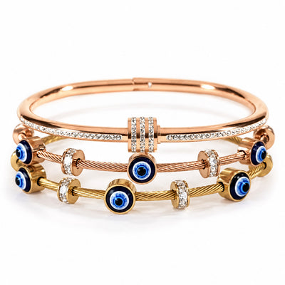 Evil Eye Luxe Bangle Stack | Anti-tarnish