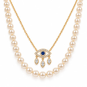 Evil Eye Pearl Glow | Anti-tarnish  | Gold-plated