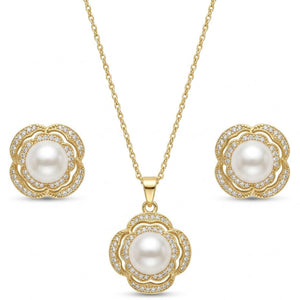 Floral Pearl Drop Necklace Gift Set | Anti-Tarnish