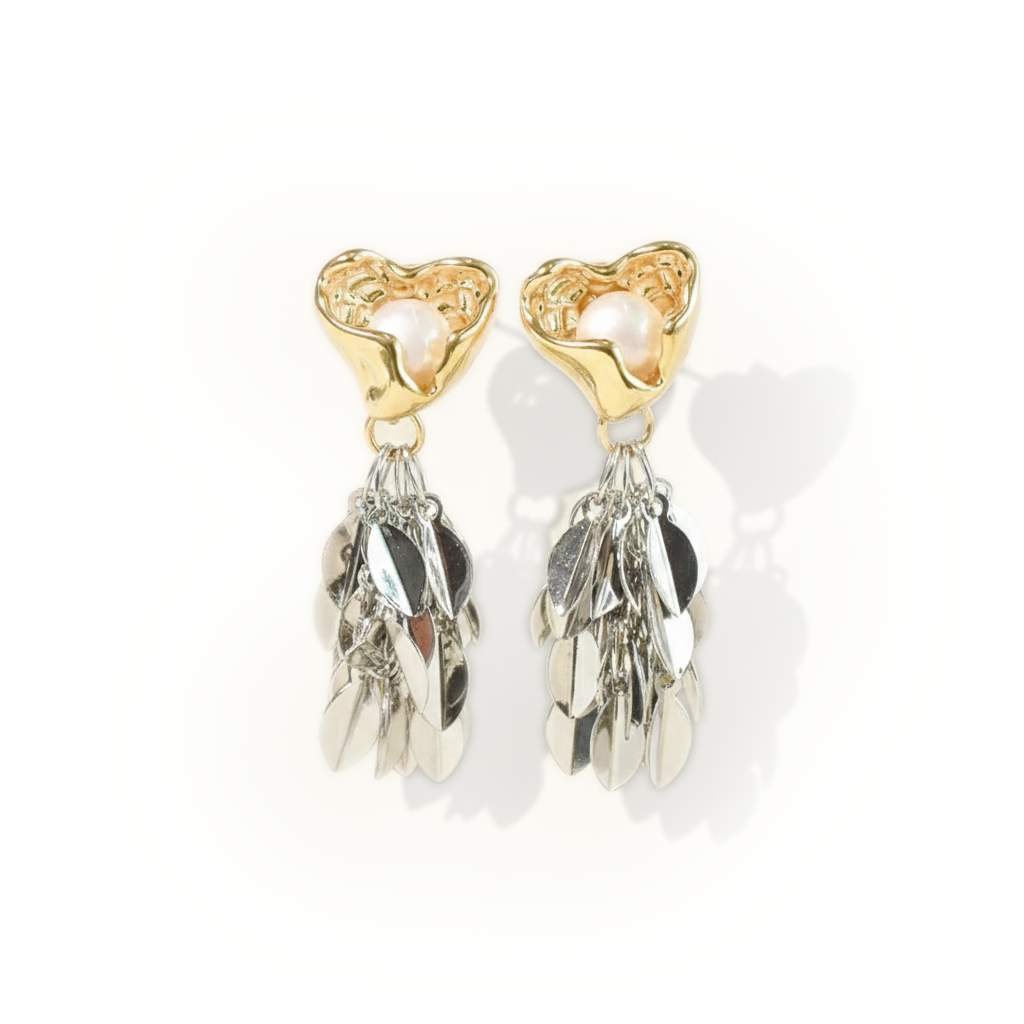 Silver Leaf Cascade Earring
