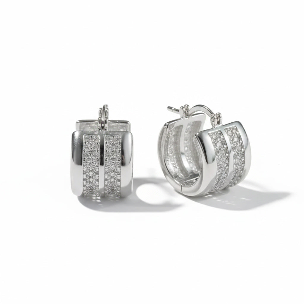 Shimmer Crystal Hoops