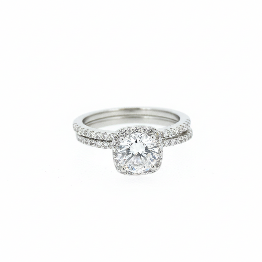 Square Diamond Ring Set