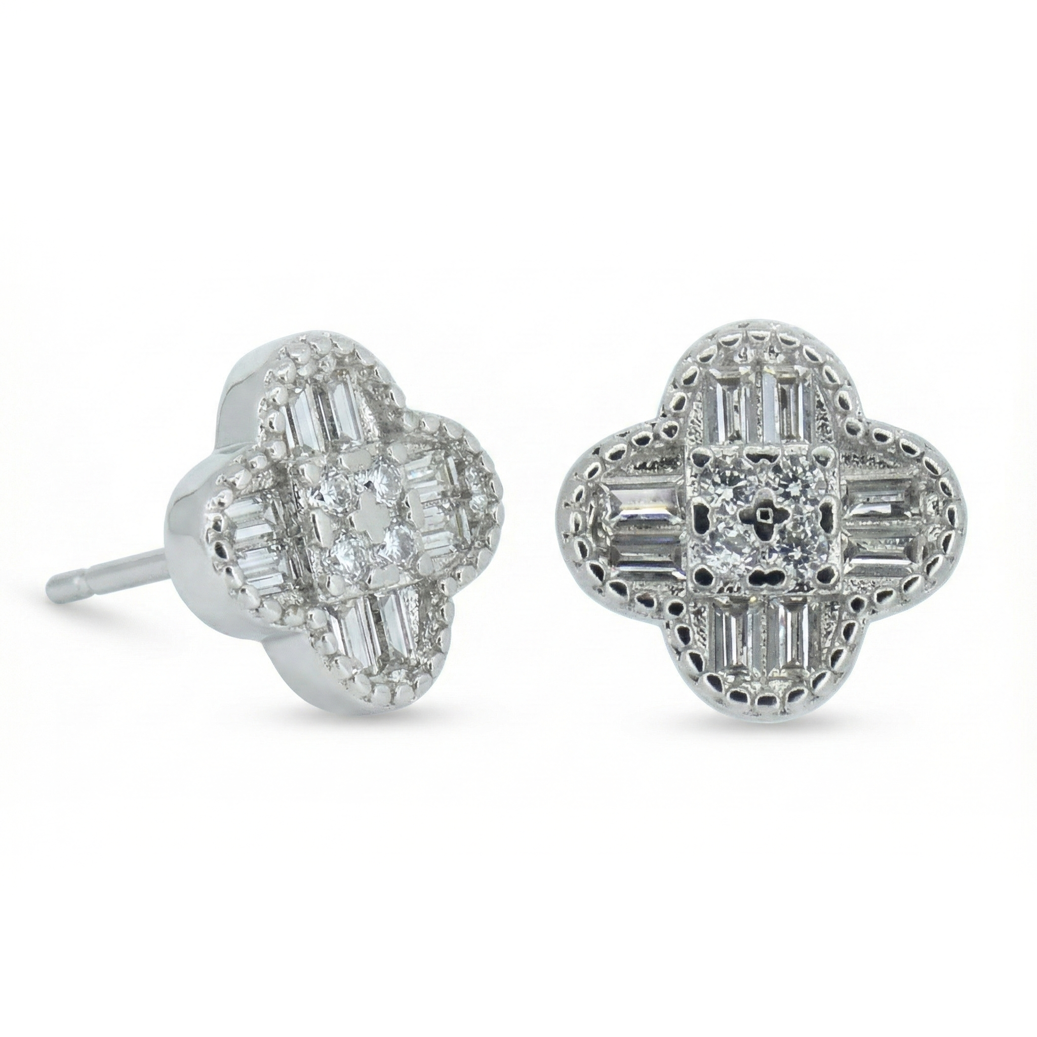 Diamond Clover Studs