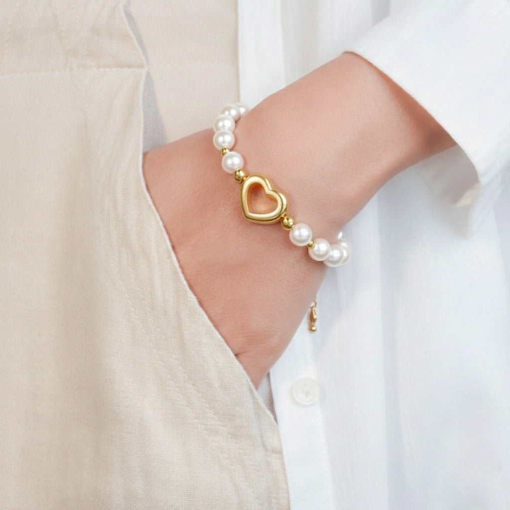Eternal Heart Pearl Bracelet