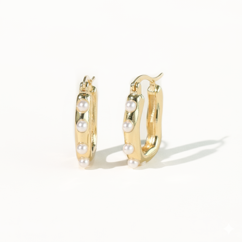Pearl Lined Hoops