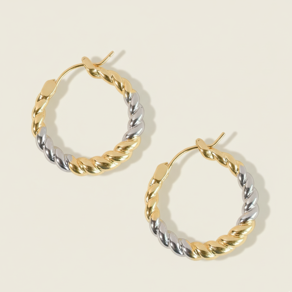 Sleek Twisted Hoops
