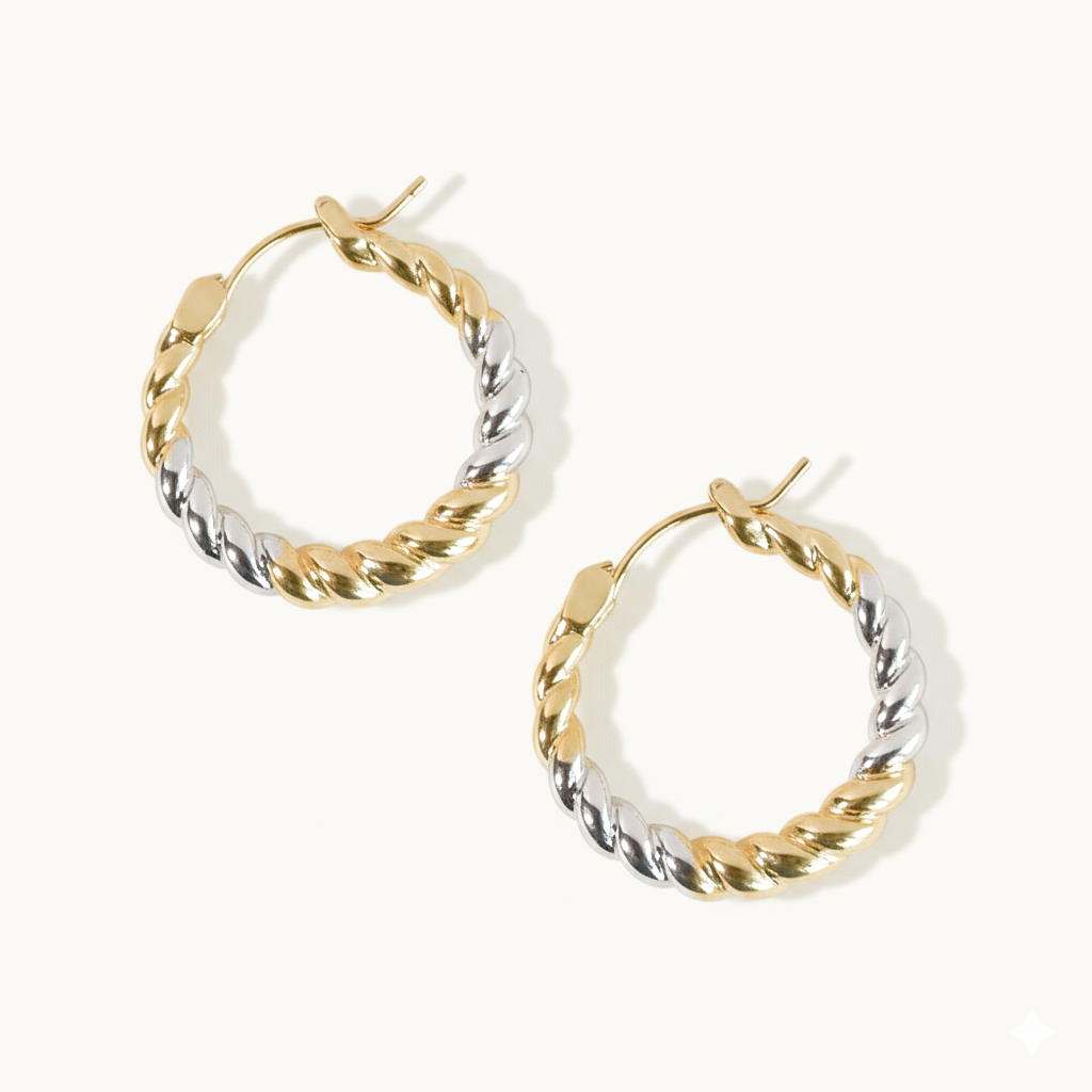 Sleek Twisted Hoops