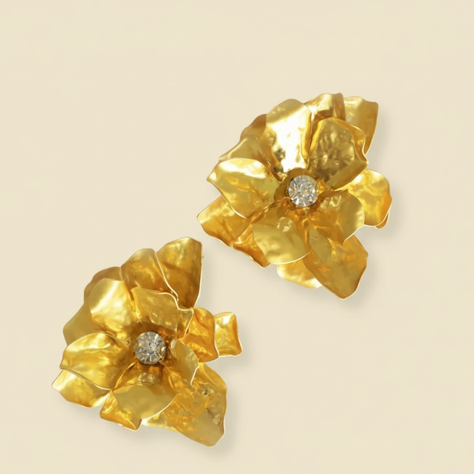 Chunky Metallic Flower Earring