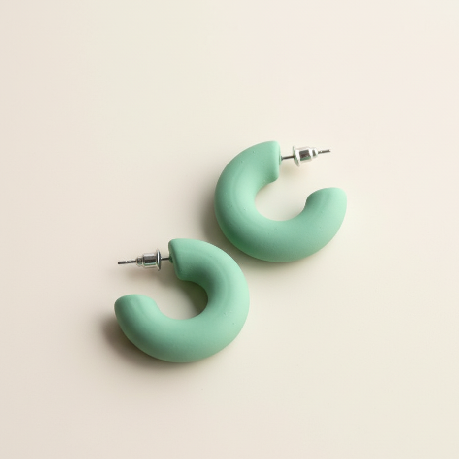 Green Blush Hoop Earrings