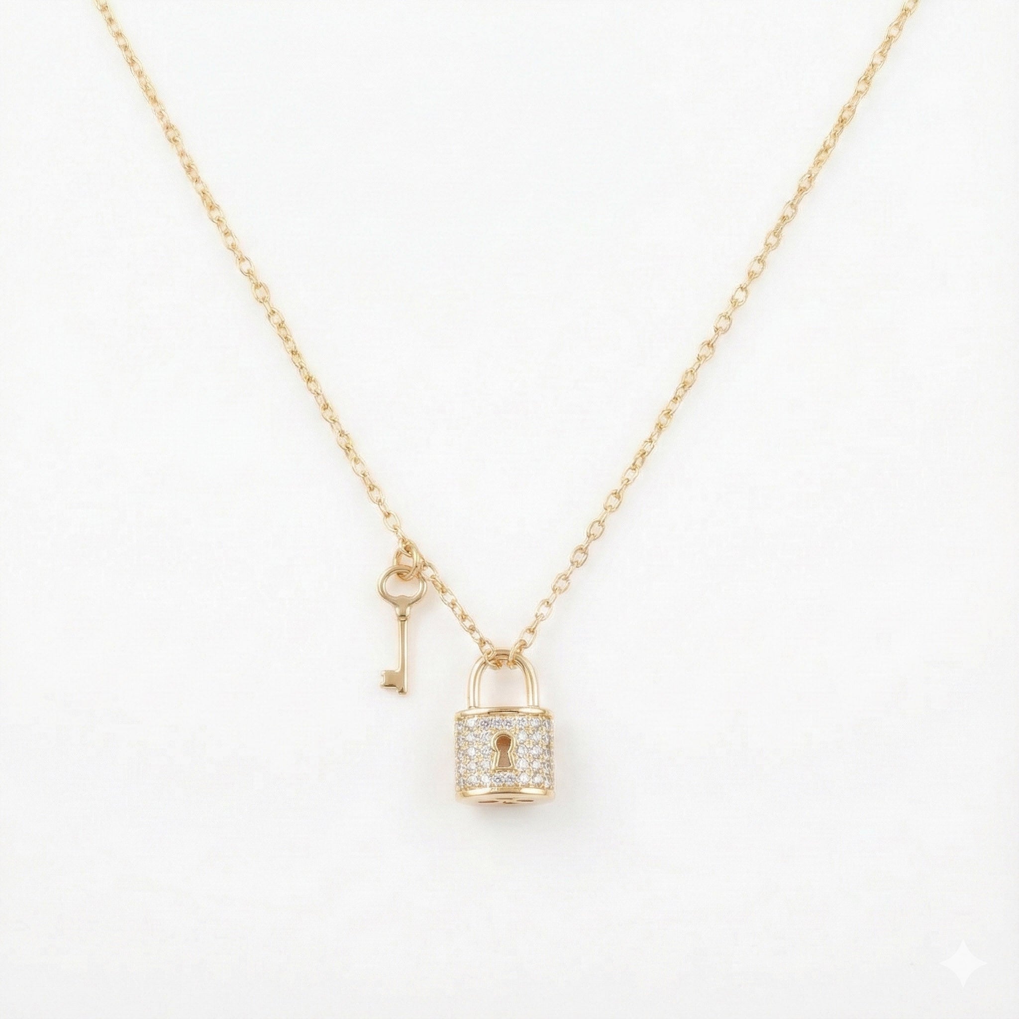 Dainty Lock & Key Necklace