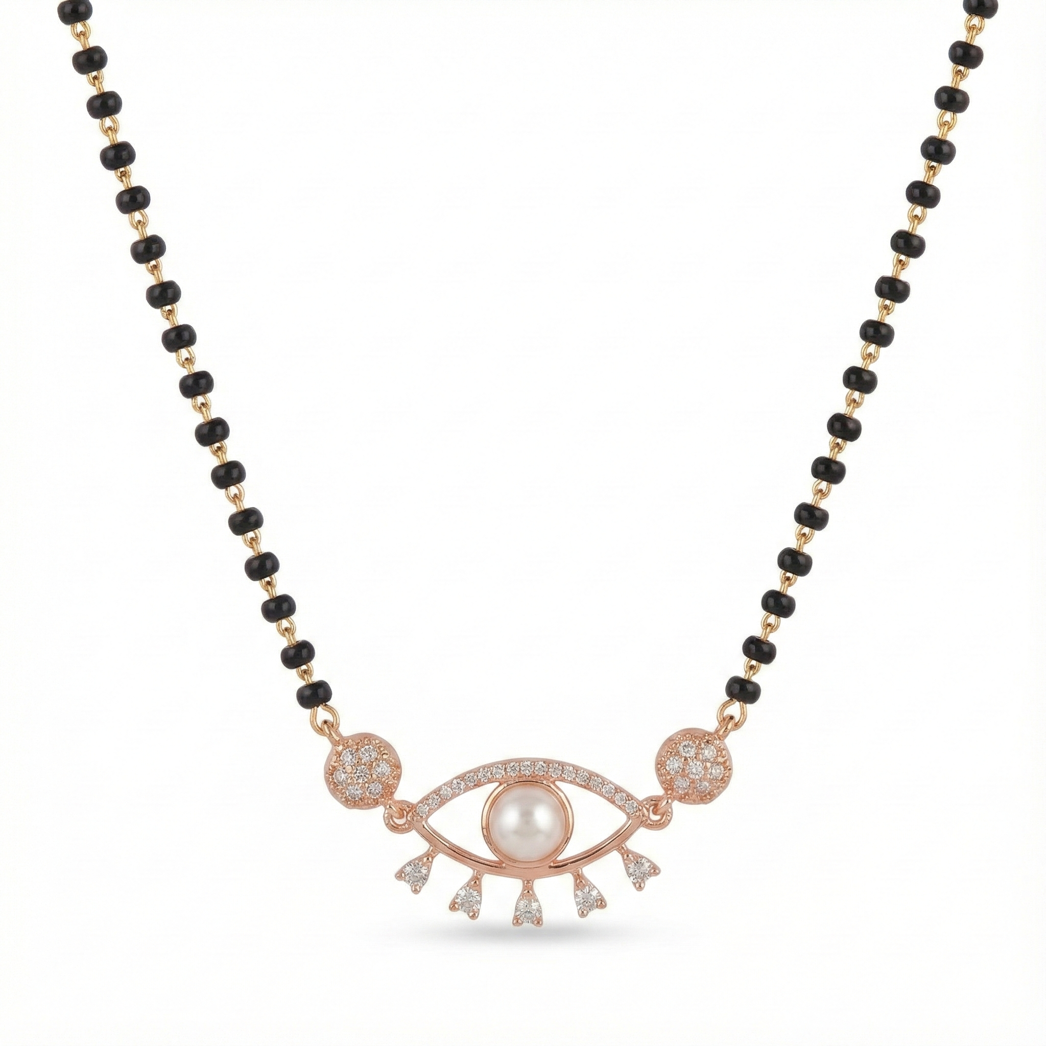 Pearly Evil Eye Mangalsutra Necklace