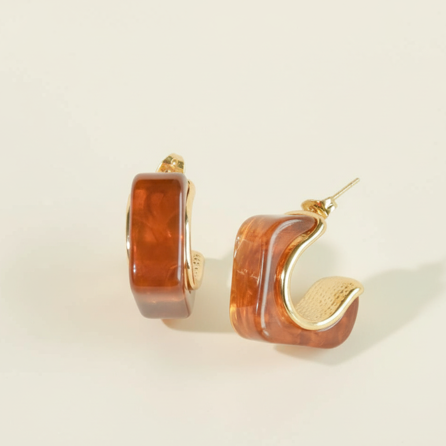 Sunstone Square Hoop Earring