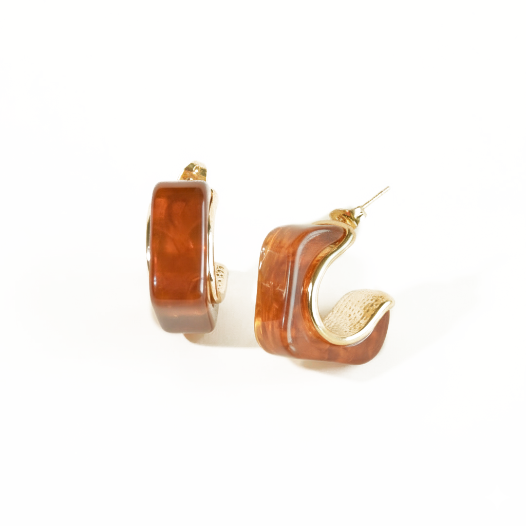 Sunstone Square Hoop Earring