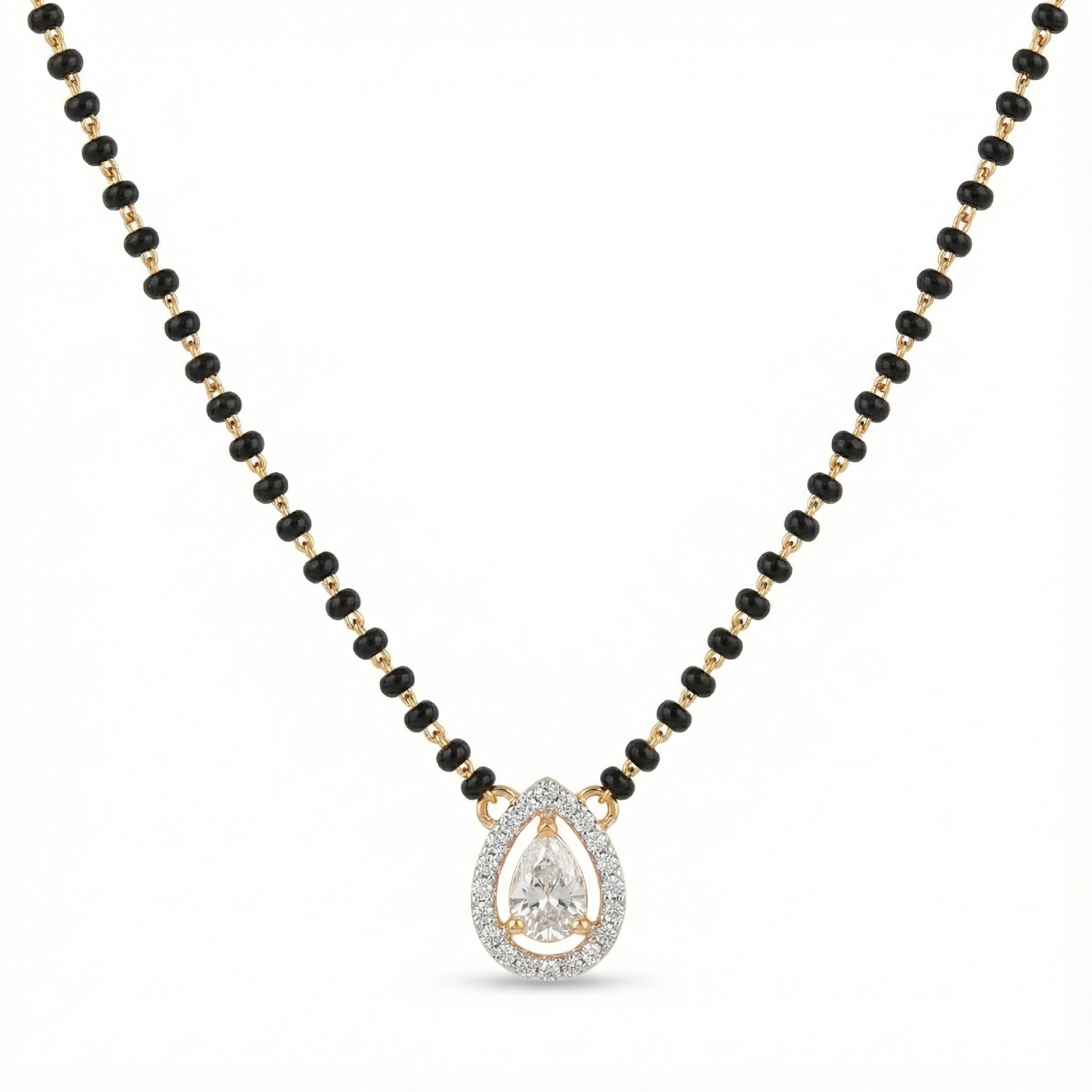 Pear Drop Diamond Mangalsutra Necklace
