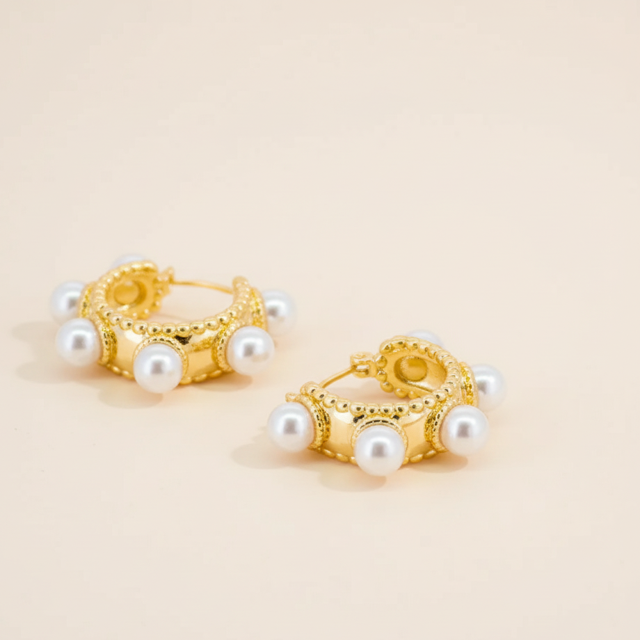 Mother Of Pearl Buttons Hoops