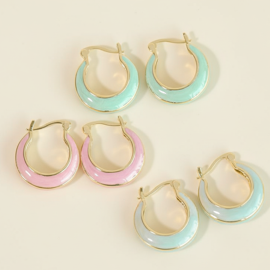 Pastel Enamel Hoops