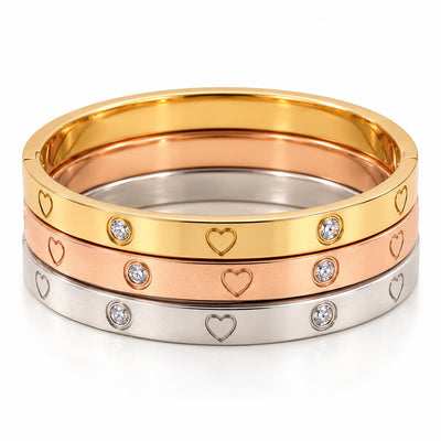 Gleaming Heart Stack | Anti-tarnish | Gold Plated | Openable