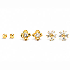 Golden Bloom Ear Stack | Anti-tarnish