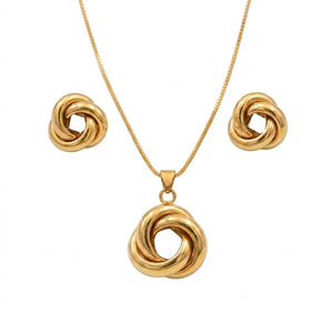Golden Twist Necklace Set | Anti-Tarnish | Gold Plated