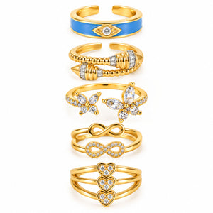 Golden Whimsy Ring Stack