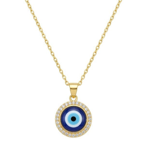 Grace Circle Evil Eye Necklace | Anti-Tarnish | Gold Plated