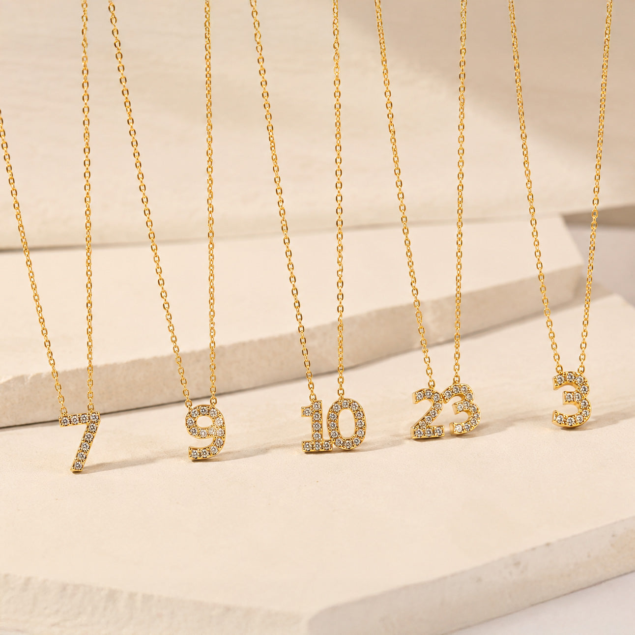 Shimmer Number Necklace | Anti-tarnish