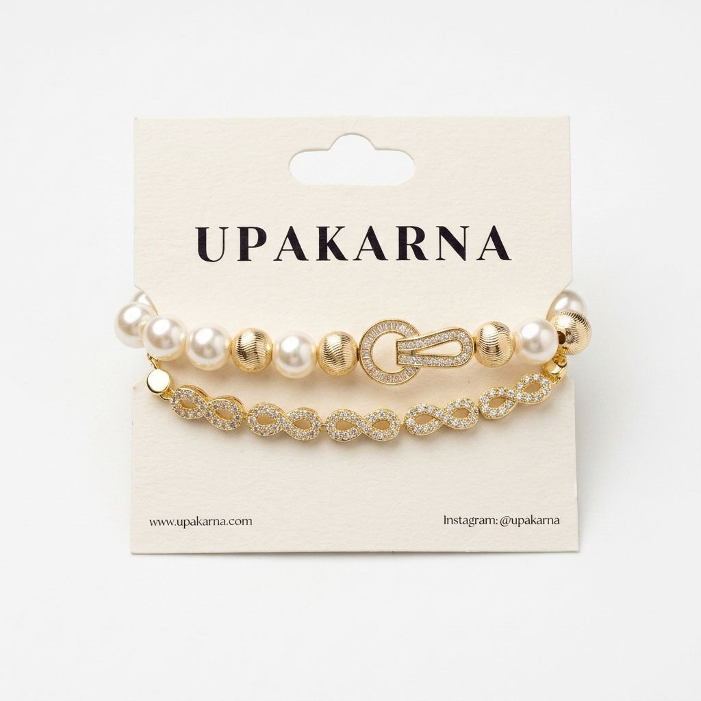 Pearl Infinity Bracelet Stack
