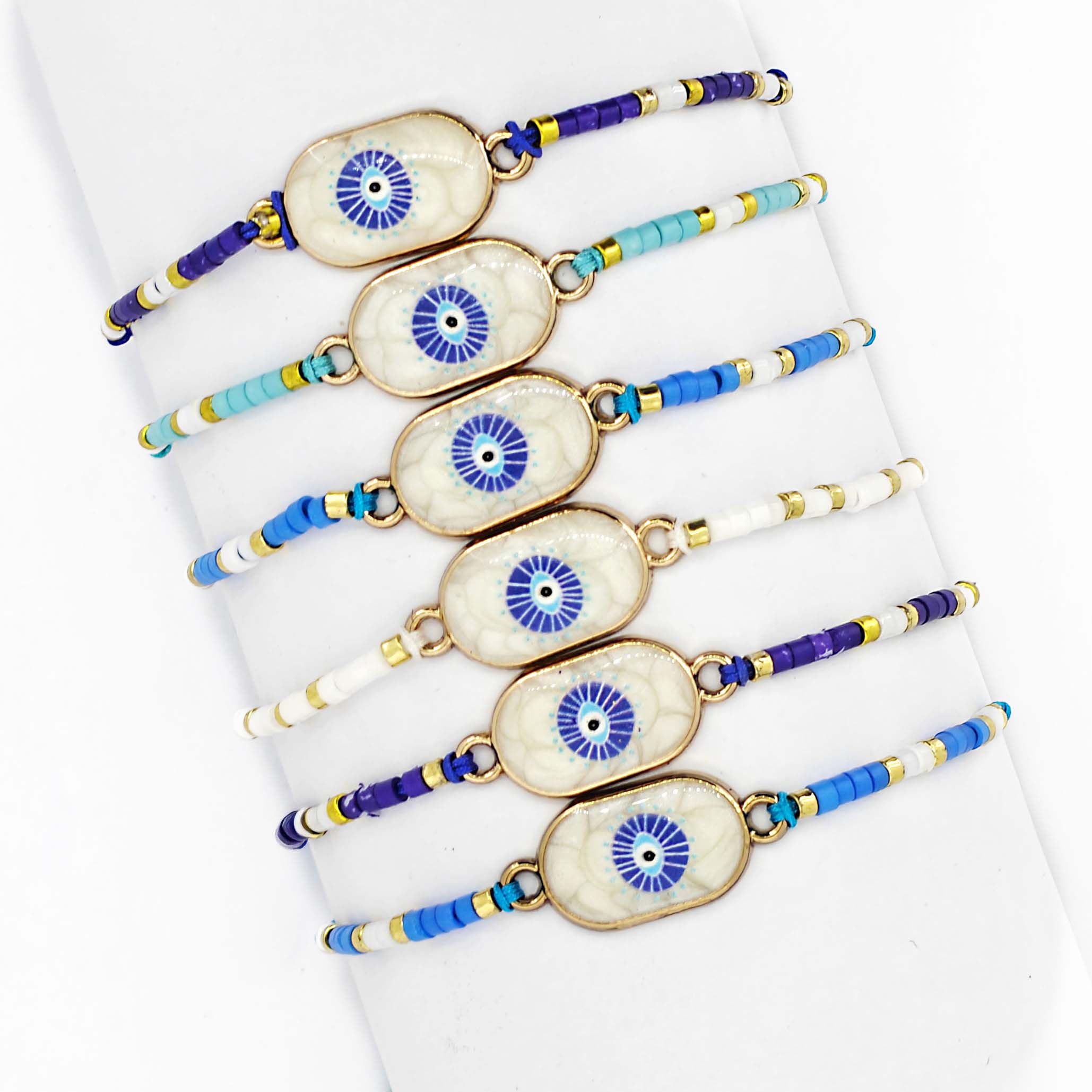 Evil Eye Rakhi Bracelets Set of 6