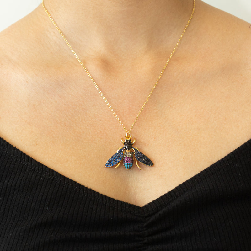 Glittery Honey Bee Necklace