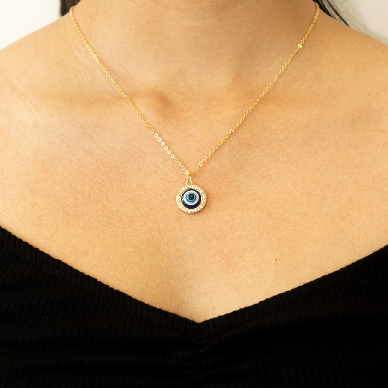 Gleaming Evil Eye Petite Necklace